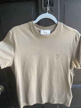 Ami Beige Logo Crewneck Tee
